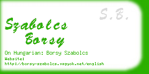 szabolcs borsy business card